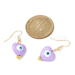 Corazón de resina con pendientes colgantes de mal de ojo&nbsp;EJEW-JE05278