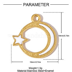 Pendentifs en acier inoxydable 304 émaillés&nbsp;STAS-OY006-61G