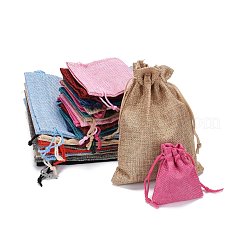 Sacs en polyester imitation toile de jute sacs à cordon&nbsp;ABAG-MSMC011-02