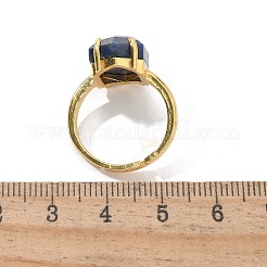 Anelli esagonali con pietre preziose naturali e sintetiche&nbsp;RJEW-B113-02G
