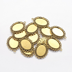 Supports de pendentif en alliage de zinc pour cabochon et strass&nbsp;LS-PALLOY-A15257-AG-FF