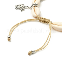 Bracciale con ciondoli in lega di delfini e tartarughe e stelle marine turchesi sintetiche&nbsp;BJEW-TA00380