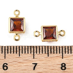 Dijes conectores cuadrados de latón pavé de circonita cúbica de Shegrace&nbsp;XGRQ2O364-440B-G