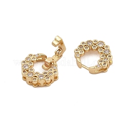 Micro pavé di ottone trasparente cubic zirconia piegato su fermagli&nbsp;KK-C075-02G