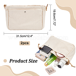 Kosmetiktaschen aus Leinen mit Kordelzug&nbsp;ABAG-WH0035-049