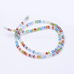Chapelets de perles en verre électroplaqué&nbsp;EGLA-J047-3x2mm-46