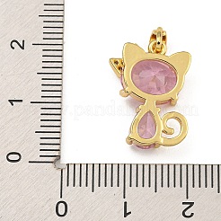 Porte micro ouvrent pendentifs zircone cubique en laiton de placage&nbsp;KK-U035-10G
