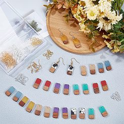 DIY-Sets zur Herstellung baumelnder Ohrringe aus Walnussholz&nbsp;DIY-OC0006-73