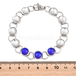 Bracciali da donna con catena a maglie in acciaio inossidabile 304 e vetro.&nbsp;GL-T001-02A