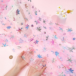 Polyester-Spitzenstoff mit Schneeflockenmuster&nbsp;DIY-WH0061-020B