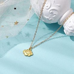 Aleación de cara de nube con collares colgantes de latón&nbsp;NJEW-JN04907