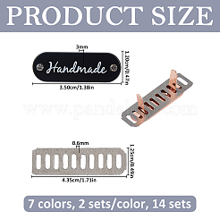 14 Set handgefertigte Etiketten aus 7 Farben mit Kristall-Strassen aus einer Legierung&nbsp;FIND-FH0018-16