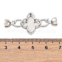 Messing Micro Pave klare Zirkonia Falte über Verschlüsse&nbsp;KK-P291-10P