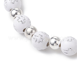 Braccialetti elastici in acrilico placcato&nbsp;BJEW-JB11043-02