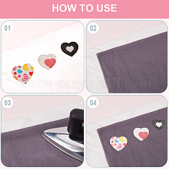 6 Stück 3 Stile Herz-Hotfix-Strass-Patches&nbsp;DIY-GF0010-05