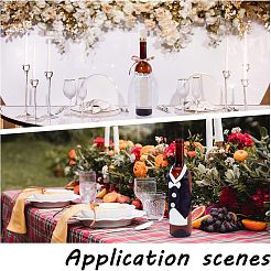 2 ensemble de 2 housses de bouteille de vin en organza et tissu pour mariés&nbsp;AJEW-CA0002-44