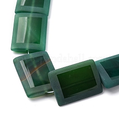 Natürliche grüne Onyx Achat Perlen Stränge&nbsp;G-P570-D01-01