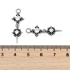 Anhänger aus chirurgischem Edelstahl 316 mit Mikropflaster und Zirkonia&nbsp;LS-STAS-G349-03AS-02