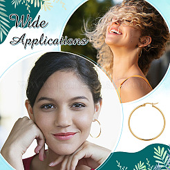 5 par de pendientes de aro de acero inoxidable 304&nbsp;EJEW-ME0001-09