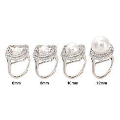Rhombus Messing Micro Pave klare Zirkonia verstellbare Ringfassungen&nbsp;KK-D378-34P