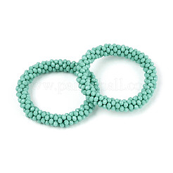 Facettierte opake Glasperlen Stretch Armbänder&nbsp;BJEW-S144-002E-03-01