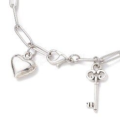 2 bracelet à breloques en acier inoxydable 304 avec chaîne en forme de trombones pour femme&nbsp;BJEW-JB11950