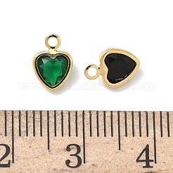 Micro pavé di zirconi in ottone con pendenti in vetro&nbsp;KK-Z136-17G