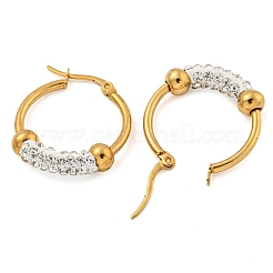 Orecchini a cerchio in acciaio inossidabile 202 con placcatura sotto vuoto pvd&nbsp;EJEW-H003-44G-01