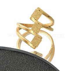 Bague en acier inoxydable 304 texturé en forme de losange pour femme&nbsp;RJEW-L126-09B-G