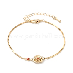 Bracelets à maillons en laiton micro pavé de zircons cubiques pour la fête des mères&nbsp;BJEW-U031-01G-01