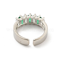 Anneaux de manchette ouverts en laiton micro pavé de zircone cubique&nbsp;RJEW-G309-46P