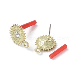 Aleación dorada chapada en estante con fornituras de aretes de rhinestone&nbsp;EJEW-B036-02G-01