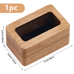 Magnetische Geschenkboxen zur Aufbewahrung von Manschettenknöpfen aus Holz mit Fenster und Klappdeckel&nbsp;WOOD-WH0062-27A