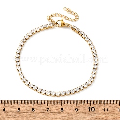 Bracciali a catena con maglie in acciaio inossidabile 304 con zirconi cubici per donna&nbsp;BJEW-G754-01B-G03
