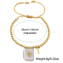 Verstellbare Armbänder mit Anhängern aus Messing und Naturmuscheln&nbsp;MV3027