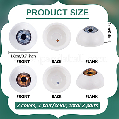 2 Paar 2 Farben Kunststoff-Sicherheitsaugen&nbsp;DIY-WR0004-38