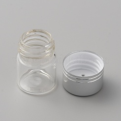 Flacone per pillole vuoto in vetro a colonna con coperchi a vite in alluminio&nbsp;CON-WH0092-44A