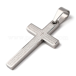 Colgantes de cruz bíblica religiosa de acero inoxidable 304&nbsp;STAS-F323-11P