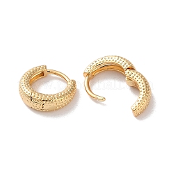 Anillos de textura pendientes de aro de latón para mujer&nbsp;LS-EJEW-B056-02G-01