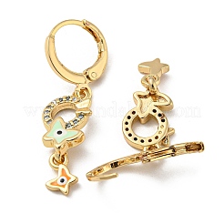 Orecchini pendenti a monachella in vero ottone placcato oro 18k&nbsp;EJEW-A033-22G-02