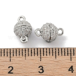 Fermagli magnetici in ottone placcato a cremagliera con micro pavé di zirconi cubici con passanti&nbsp;KK-A224-11P