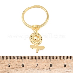 Anelli pendenti in ottone con micro pavé di zirconi cubici per donna&nbsp;RJEW-A090-02G