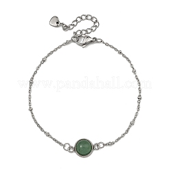 Halbrunde Gliederarmbänder aus Natursteinperlen&nbsp;BJEW-JB14121-02