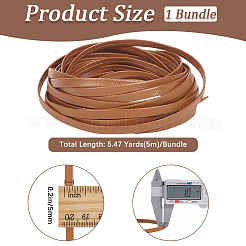 Cordon plat pliable en cuir PU de 5 m&nbsp;OCOR-WH20012-14A-05