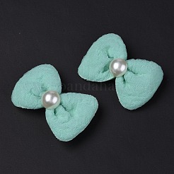 5 paire de pinces à cheveux en alligator en polyester avec nœud papillon et fleur&nbsp;PHAR-C012-01B