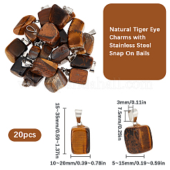 20 pz ciondoli occhio di tigre naturale&nbsp;G-BBC0001-50C
