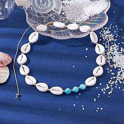 Verstellbare Perlenketten aus Acryl in Muschelform&nbsp;NJEW-JN04639