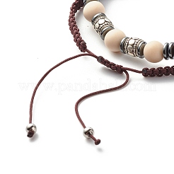Ich liebe dich Morsecode Stretch-Armbänder Set&nbsp;BJEW-JB07352-01