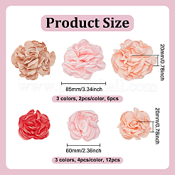 18 Stück 9 Farben Polyester Blumenornament Zubehör&nbsp;DIY-AR0004-98