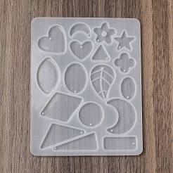 Blatt-Herz-Rechteck-DIY-Anhänger-Silikonform&nbsp;DIY-G109-01B